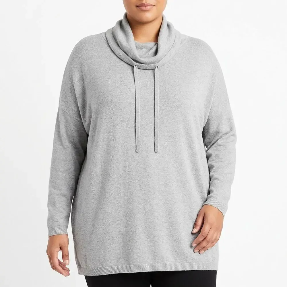 Lane Bryant Gray Pullover Sweater Cowl Neck Women Size 22/24
